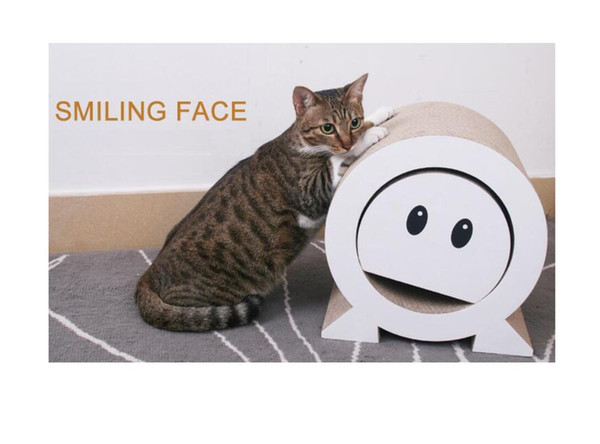 Smiley Scratcher Fat Cat Bed Cardboard Paper High Quality Cat Toy Scratching Pad