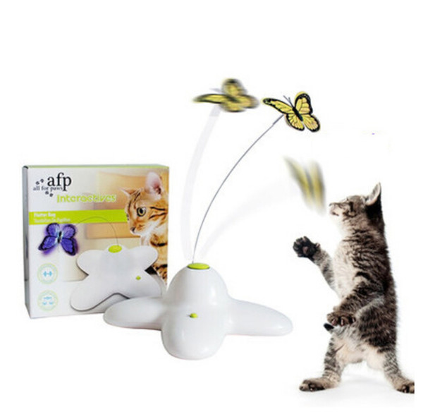 AFP Pet Cat Toy Interactive Electric Butterfly Playing Rotating Butterfly Toys For Kitten Funny