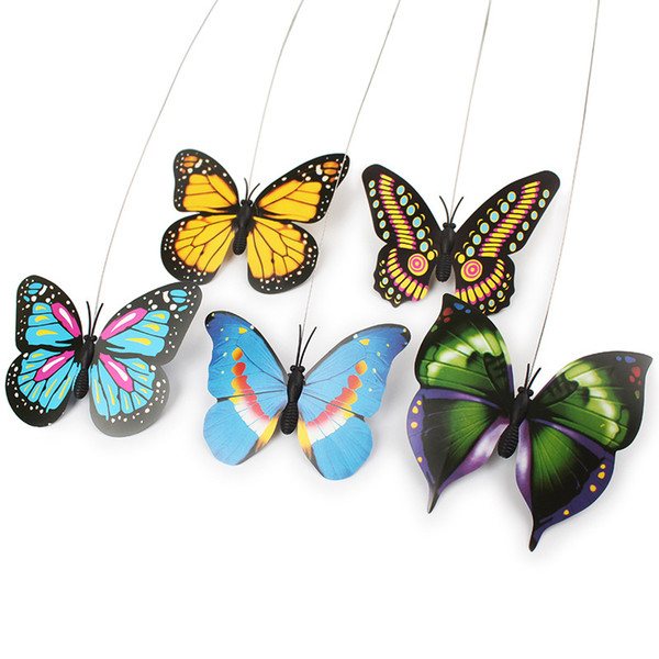 Pet Cat Toys Electric Rotating Colorful Butterfly and birds Funny Pet Scratch feather Toy For Cats Kitten interactive