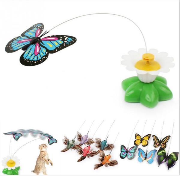Electric butterfly flying around the flower pet cat toys Cat Pet Toy G813