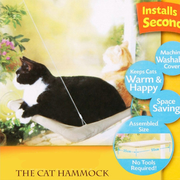 New Window Mount Cat Beds with Strenght Suction Cups Cat Hammock Sunny Pet Supply Cat Bed Mats Resting Seat Washable Cover Pet Beds