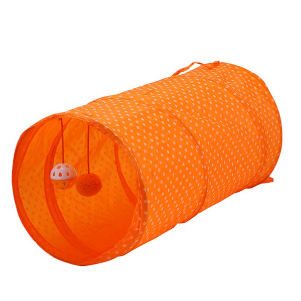 2018 Pet Toys Foldable Tent Cats Dogs Tunnel Dot Polyester Tunnels Toys Funny Interactive Hanging Ball Floor Sports Toy