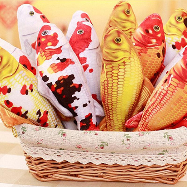Useful Simulation Koi Mint Fish Pet Cat Catnip Toys Bite Resistant Plush Creative Carp Fish Shape Cat Toy Gift Catnip
