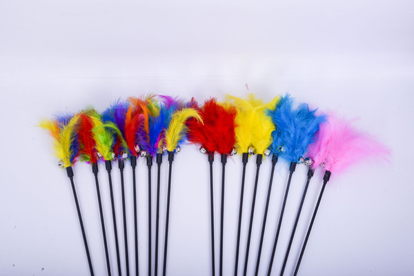 1pcs pet Toy Funny Cat Stick Mixed Feathers Cat Sticks With Small Bell creative high quality for 65cm pet supplies