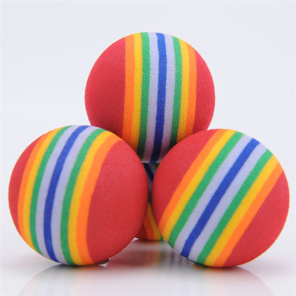 Diameter 35mm interesting Pet Toy dog and cat Toys Super cute Rainbow Ball toy Cartoon plush toy IA602