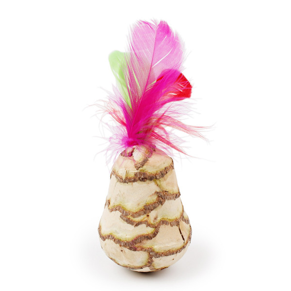 Natural silvervine with feathers tumbler cat toys Feather False Mouse Ball Cat Treats Chew Playing Toys natural conditioning