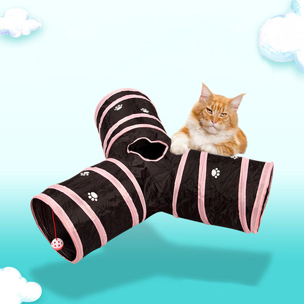 Premium Three Way Extensible Collapsible Cat Tunnel for Cat Puppy Rabbit Toy Tubes & Tunnels Collapsible Pet Cat Tunnel DH0814 T03