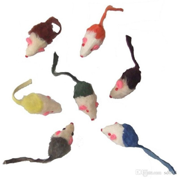 Rabbit Fur Mouse Pet Toy Multi Color Mini Funny Flexible Teasing Cat Toys Cute Pets Supplies New Arrival 0 8sc dd