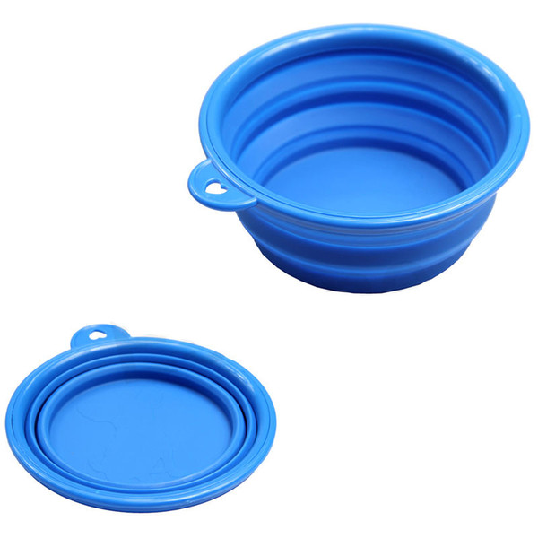 Collapsible foldable silicone dog bowl candy color outdoor travel portable puppy doogie food container feeder dish