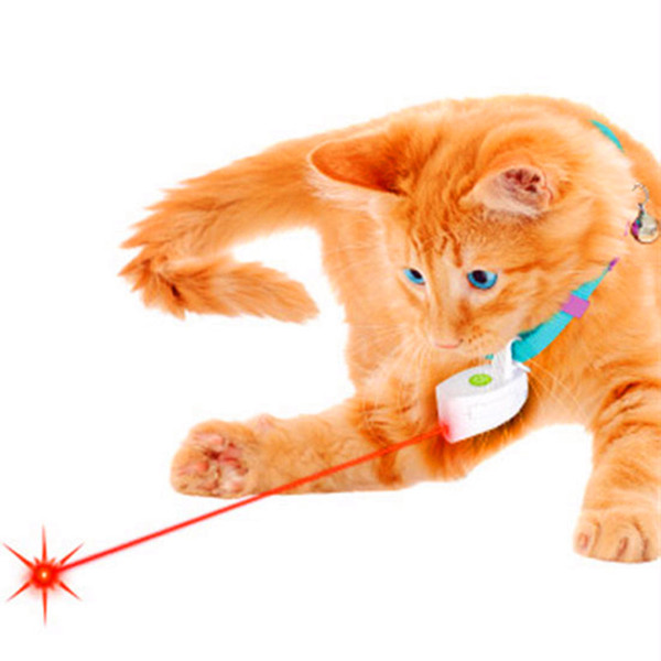Free Shipping Fashion Mini Collar Laser Toy Light Pet Dog Cat Laser Pointer Cat Toy Plastic ABS Laser Fat Cat Training Toy For Dogs