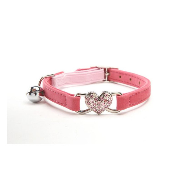 Bling Rhinestone Puppy Dog Collar Cat Necklace Bling Heart Studded For Chihuahua Crystal Velvet Collar ZA6141