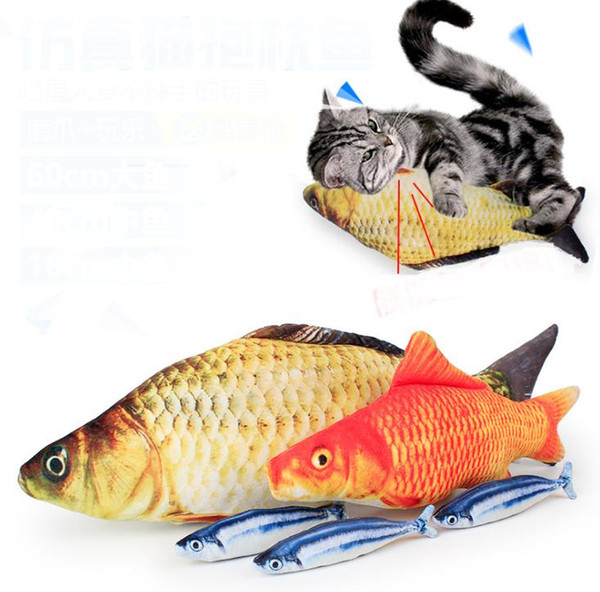 Simulation Plush Cat Fish Toys 18cm Funny Fish Cat Pillow Plush Toy Cat Fish Cotton Pet Toy