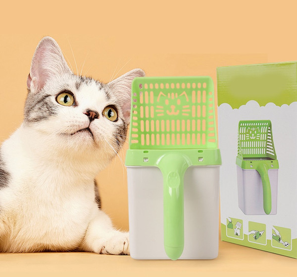 Useful Cat Litter Shovel Pet Cleaning Tool Plastic Cat Food Scoop Cat Sand Cleaning Products W9929