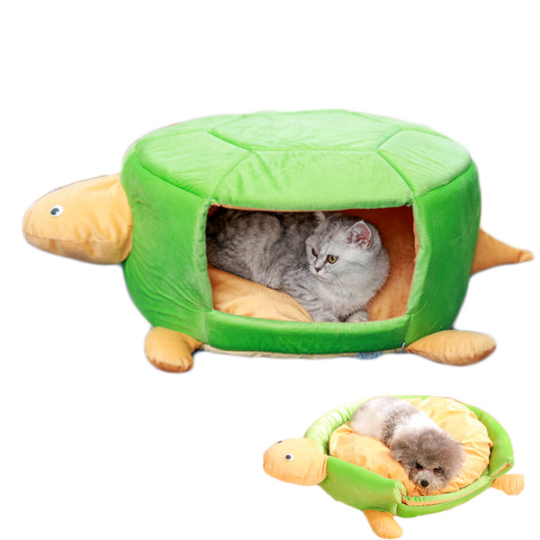 Winter Pets Home Dog House Bed Sofa Cat Kennels Tortoise Shape Multifunction Mat for Small Medium Large Dogs Cute Foldable Warm