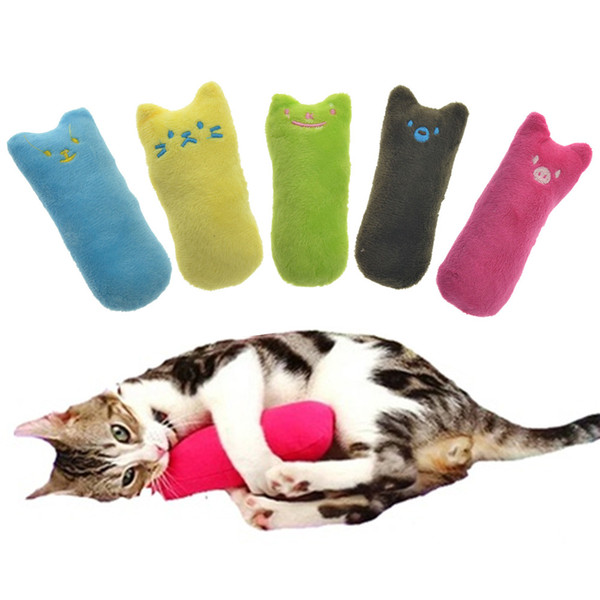 Interactive Fancy Catnip Cat Pillow Toy Teeth Grinding Claws For Pets Cute cat face design soft plush 5colors