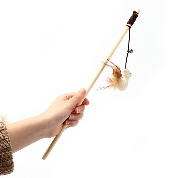 2016 New Fashion & Hot Cat Play Wooden Stick Toys Trainning Toy Teaser Pet Cat Supplies Cat Furniture Scratchers Free Shipping 161019