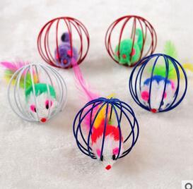 10 pcs Fun Gift Play Playing Toys False Mouse in 60mm Rat Cage Ball For Pet Exercise Cat Kitten Promotion!