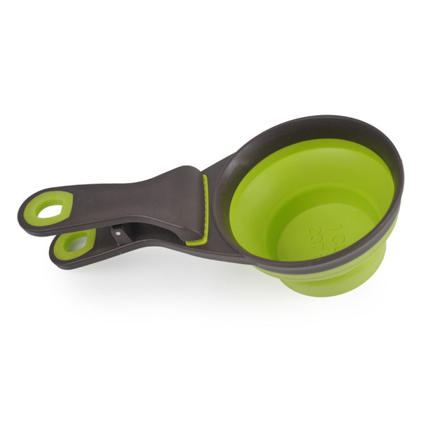 drop shiiping Collapsible Pet Dog Food Bowl with Food Bag Sealing Clip Sport Travel Food Cat Dog Bowls for Pet Outdoor Eating ANI-007
