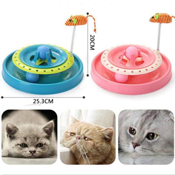 Cat Puzzle Toy Double - layer Amusement Plate Mouse Spring Cat Crazy Toys Cat Turntable Pet Toys