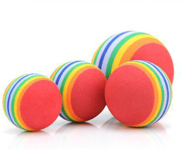 Diameter 35mm 42mm 63mm interesting Pet Toy dog and cat Toys Super cute Rainbow Ball toy Cartoon plush toy