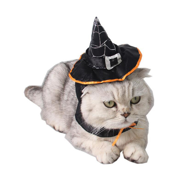 Pet Supplies Halloween Wizard Hat For Dog Cat Cute Teddy Hat+Scarf Wholesale Halloween Costumes For Pet