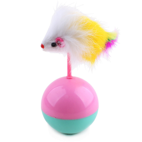 Wholesale Cat Accessories Toys Cute Design Feather Teaser Wand Plastic Toys For Cats Color Multi For Pet Ball Cat Scratcher Cat Toy Balls