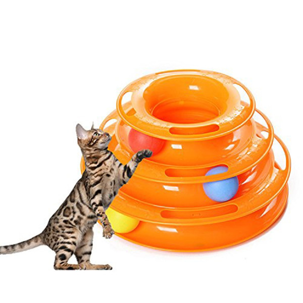Kitten Cats Toys Interactive Pets Cat Toy Ball Intelligence Triple Play Disc Turntable Plate Cats Products Supplies Amusement