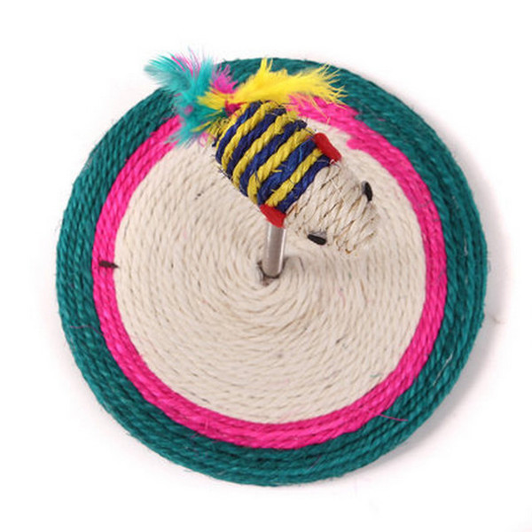 2 Sets Hot Sale Sisal Plate Seat Spring Fish Cat Playing Toys Cat Scratch Cirle Board With Fish Crazy