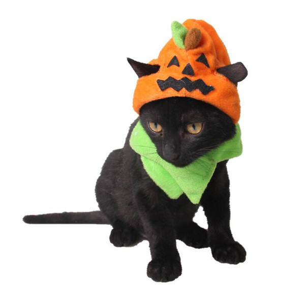 Halloween Pumpkin Hat For Dog Cat Cute Teddy Trick or Treat Pet Wizard Hat Halloween Party Gost Costumes For Pet