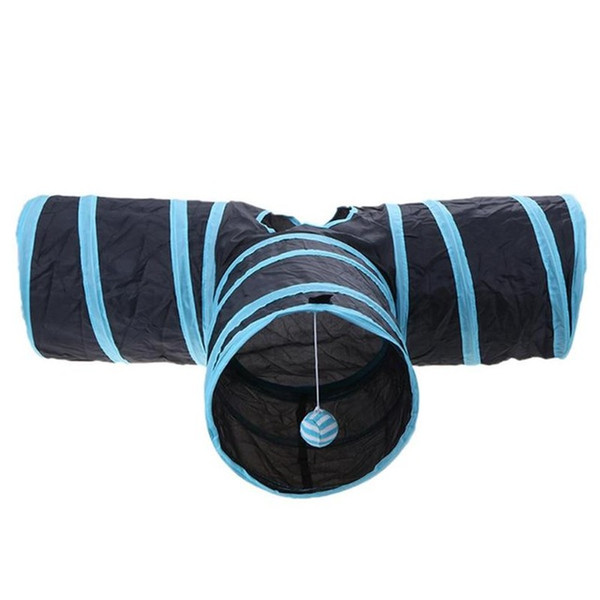 new hot Foldabe Pet Cat Tunnel Indoor Outdoor Pet Cats Training Toys for Cat Kitten Rabbit Animals Play Tunnel Tubes 2/3 Holes