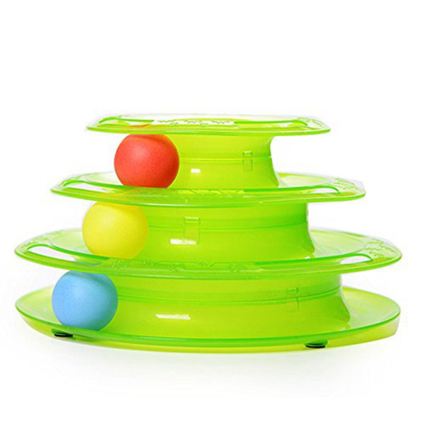 High Quality Easy To Use Three Levels Tower Tracks Disc Cat Pet Toy Intelligence Amusement Rides Shelf
