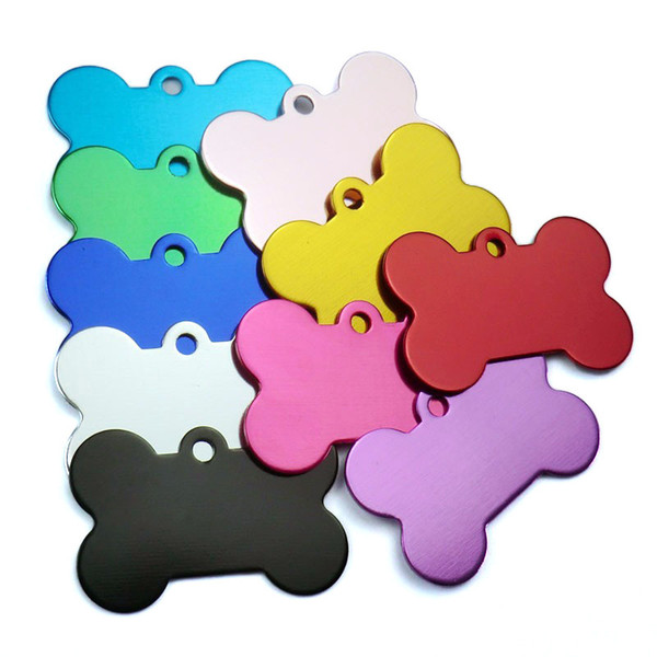 Multicolor 38*25*1mm Dogs Tag Bone Shape Design Pet ID Card Alloy Cat Dog Tags Pets Supplies Factory Direct 285