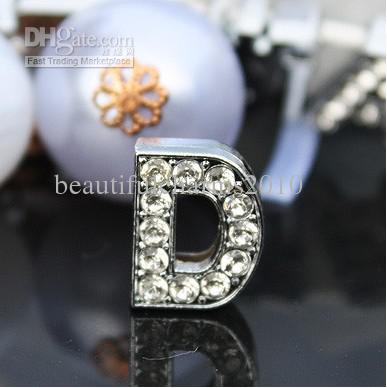 Wholesale 50PCS/lot 10mm D slide letter DIY Accessories Alphabet Fit For 10MM Pet Collar Leather Wristband SL001