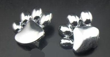 100pcs/lot 10mm alloy paw print slide charm fit for 10mm diy bracelet