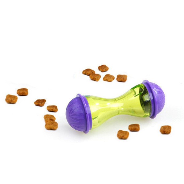 Pet Feeder Dog Cat Bone Shape Food Container Rolling Leakage Dispenser Bowls For Dogs Playing Training Educational Toy