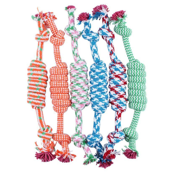 Dogs Favorite Chew Knot Toy Braided Pet Bone Cotton Rope Durable Safety Cleaning Toys X367