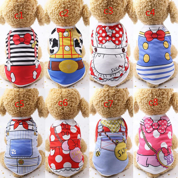 Dog Apparel Supplies False strap vest cotton pet spring summer vest Teddy bear Xiong Bomei dog clothes a833