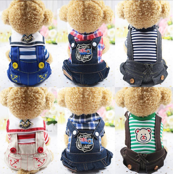 Spring Autumn Pet Products Dog Clothes Pets Coats Cave Denim Puppy Dog Clothes for Dog XS-2XL Jeans Jacket Casual Style a831