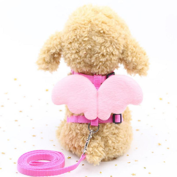 high quanlity Cute Angel Wings Puppy Harness Durable Adjustable Nylon Pet Leash For Outdoor Walking Dog Traction Rope Collars & Leashes a838