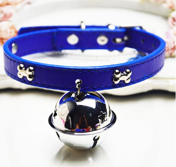 new items Pet Products Collars Leather Collars For Dogs Belt Wholesale Pet Collars Super Bell Collar Dog Cat a829