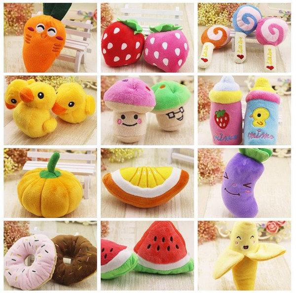 Dog Toys & Chews Supplies Pet Dog Puppy Cat Squeaker Quack Sound Toy Chew Donut Play Toys a827