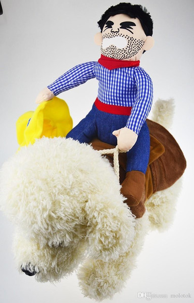 Riding Horse dog costume with cowboy hat for small dog large dog pet cat funny golden retriever Halloween Party custome clothes