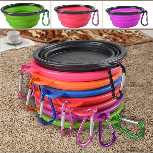 Black box folding silicone pet bowl portable dog bowl tableware general pet pet supplies wholesale Free Shipping