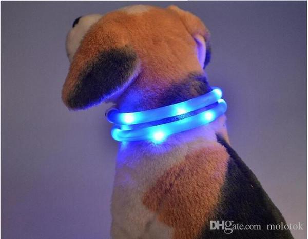 2016 newest Cut USB Charge Dog Training Collar LED Outdoor Luminous charger Pet Dog Collars light Adjustable 6colors LED flashing dog collar