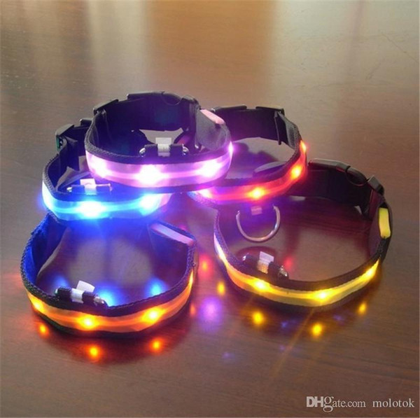 Fashion Pet Dog Collar LED Flash Collars Dog Cat Collars Flashlights Dibo America Huskies Teddy Large Dog Collars Emitting LED Pet Supplies