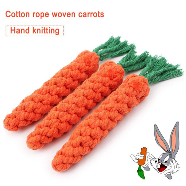 Pet toys Hand knitting Cotton rope woven carrots Pet Molar toys suitable for play interactive games with dogs cats