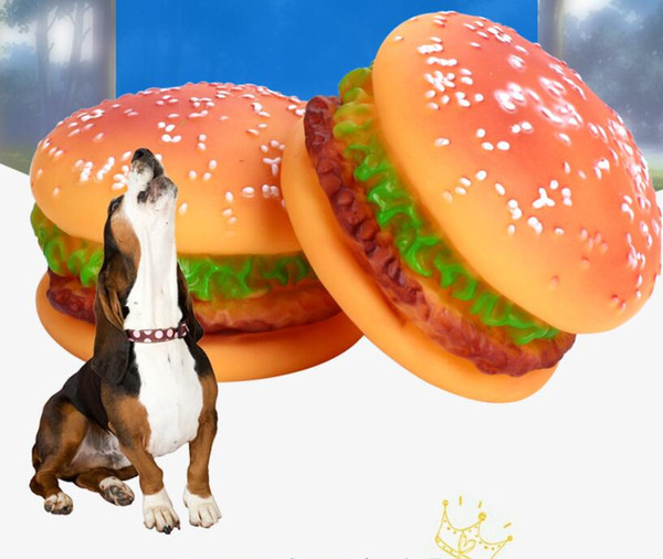 Dog Hamburger voice Toy Fun Dog Treat Ball in various rubber ball Rubber bell Toy Sound Squeaker Squeaky Toys