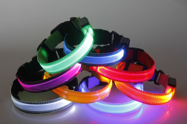 New pet product led pet collar led dog collar with clear luminous pvc support carving many colors for your choose