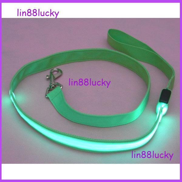 2.5CM nylon weave 120cm dog collars leashes Glow LED Flashing Light Dog Pet Leash Tether dog leashes