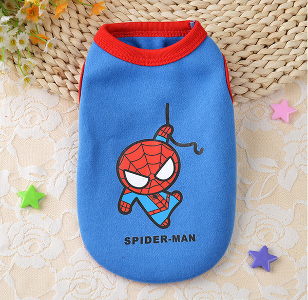 Pet Batman Superman Spiderman Iron Man Costumes Vest Clothing For Small Dogs Cats Clothes The Avengers T Shirts